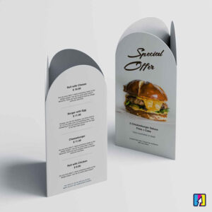 Curved 3 Sided Table Tent Cards
